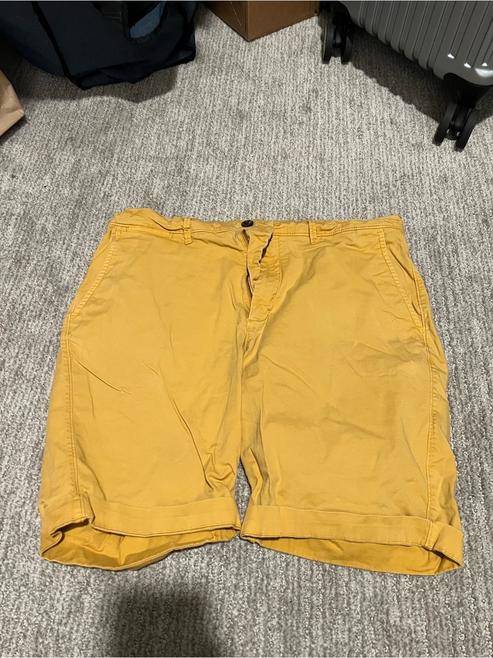 Goodfellow & Co Mustard Yellow Flat-Front Cotton Shorts
